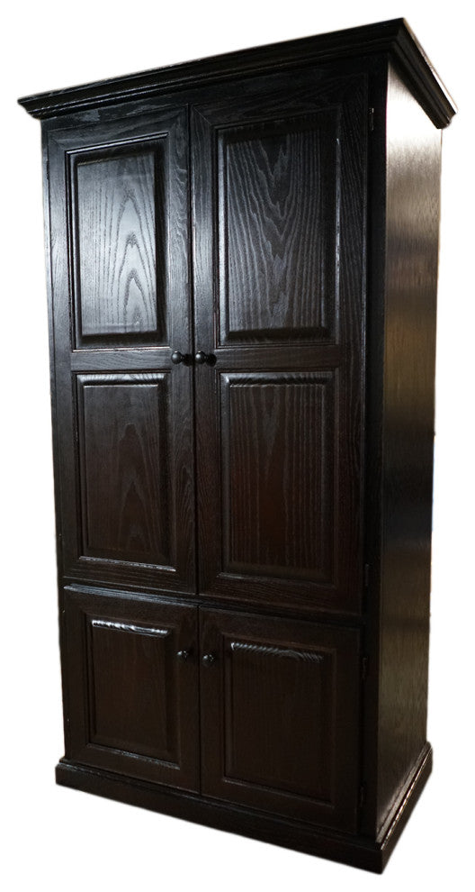 Double Wide Oak Kitchen Pantry, Caribbean Rum