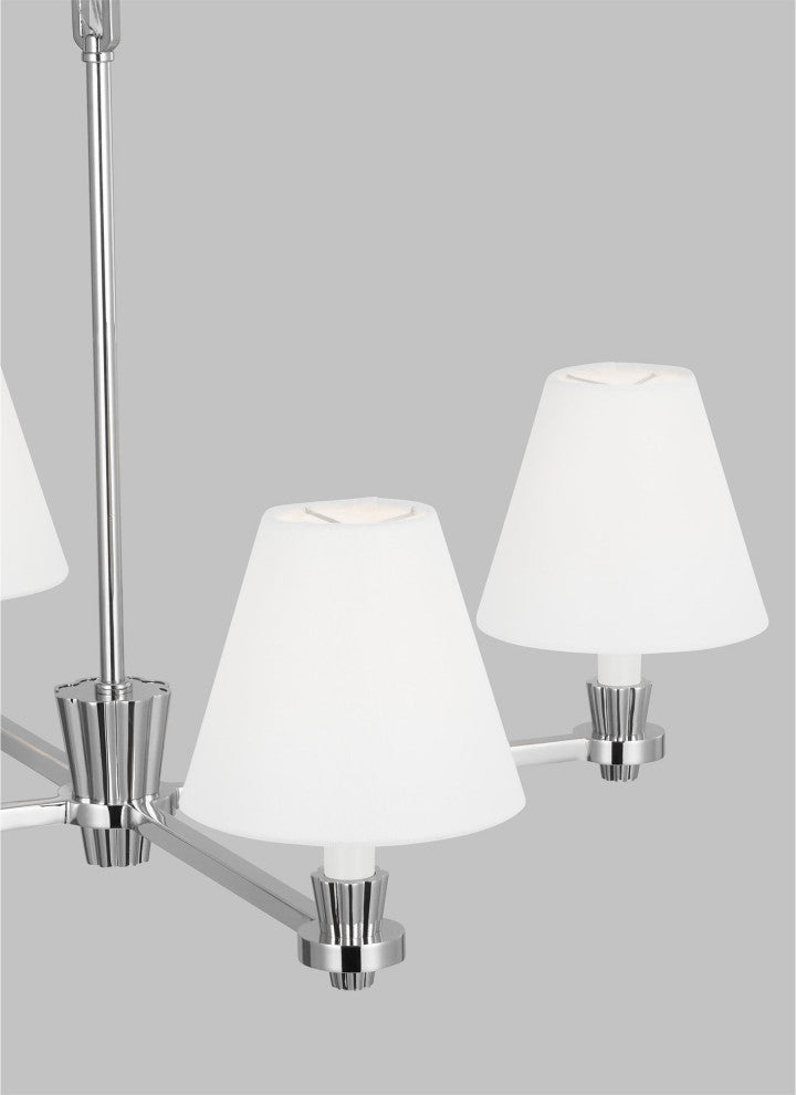 Paisley Medium Chandelier, Polished Nickel