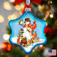 Night Forest Snowman Glass Ornament