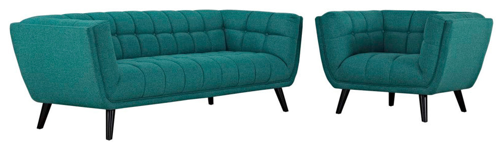 Bestow 2 Piece Upholstered Fabric Sofa And Armchair Set