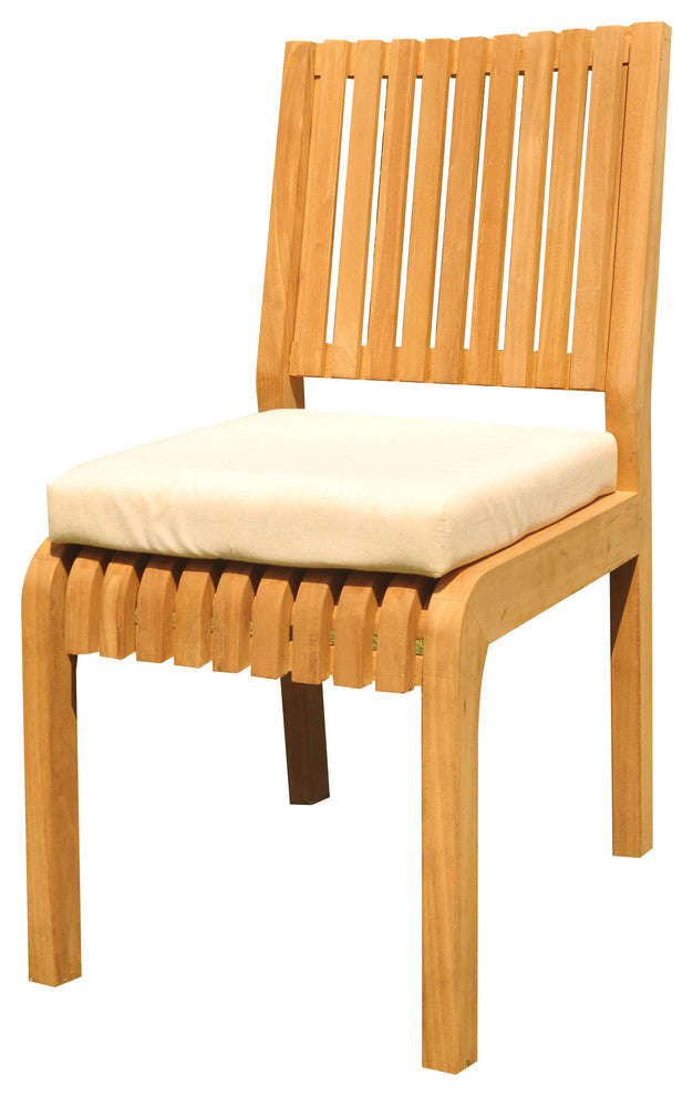 7-Piece Outdoor Teak Dining Set: 117" Masc Oval Extension Table, 6 Maldive Chair
