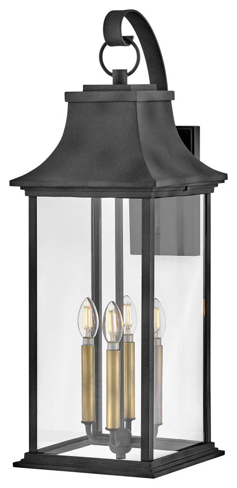 Hinkley Adair Large Wall Mount Lantern, Aged Zinc