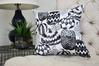 Pumpkins Galore 16" Cream Halloween Print Decorative Throw Pillow