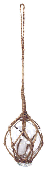 Clear Japanese Glass Fishing Fish Net Float Buoy Tied with Jute 2 Inch