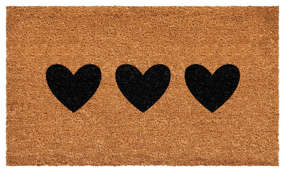 Calloway Mills Trio Hearts Doormat, 36x72