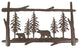 Rustic Brown Metal Black Bears in Forest Silhouette Wall Hanging