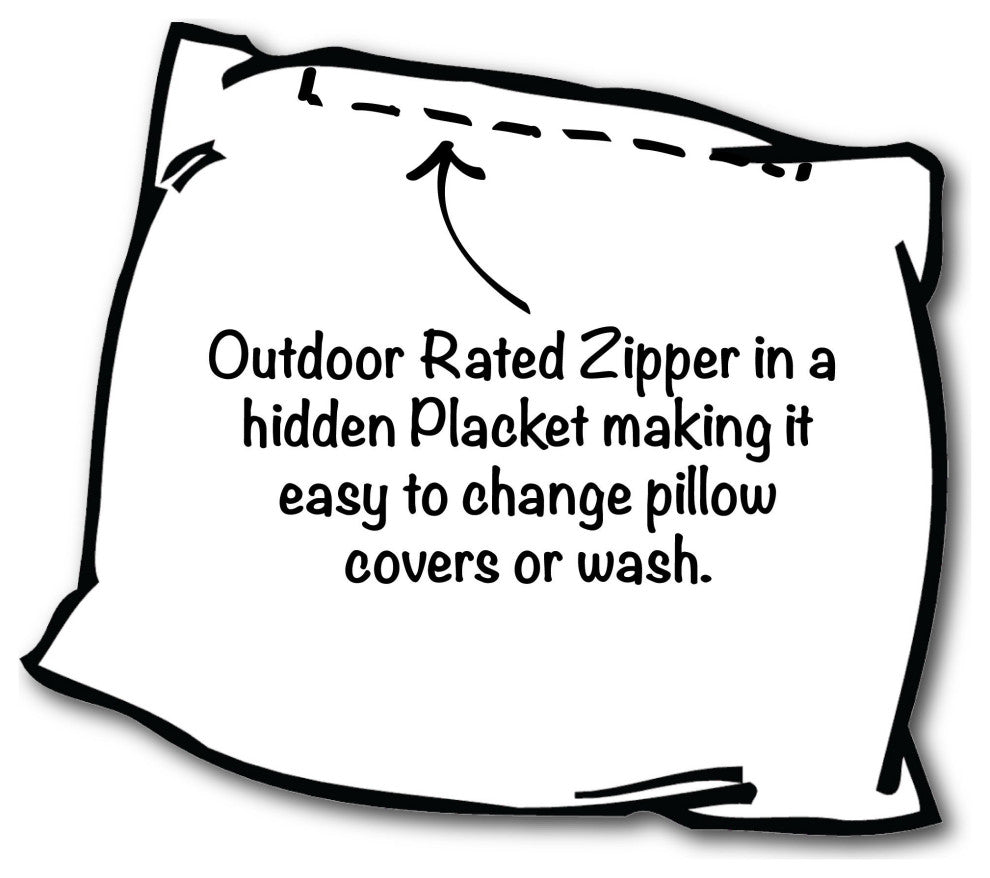 Black Modern Indoor Outdoor Zippered Pillow Cover