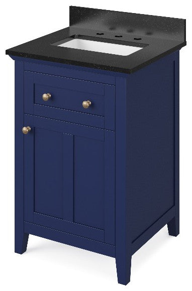 Chatham Traditional 24" Hale Blue Single Sink Vanity, Black Granite Vanity Top