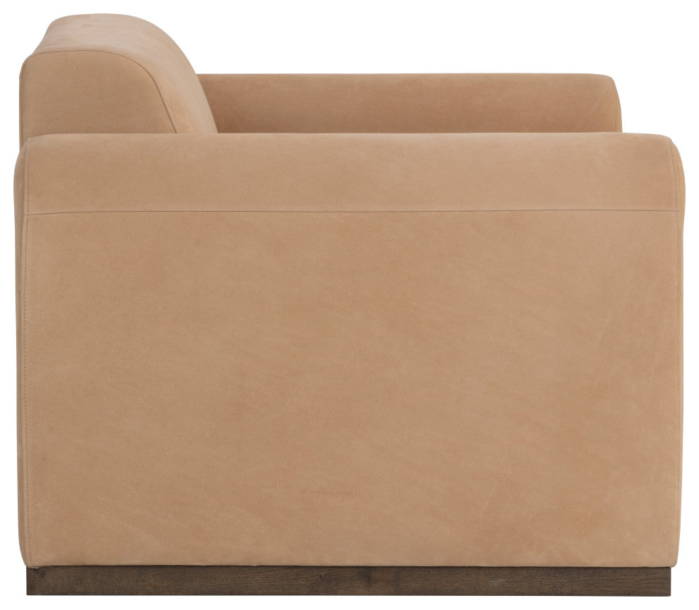 Romer Armchair, Distressed Brown, Nubuck Tan Leather