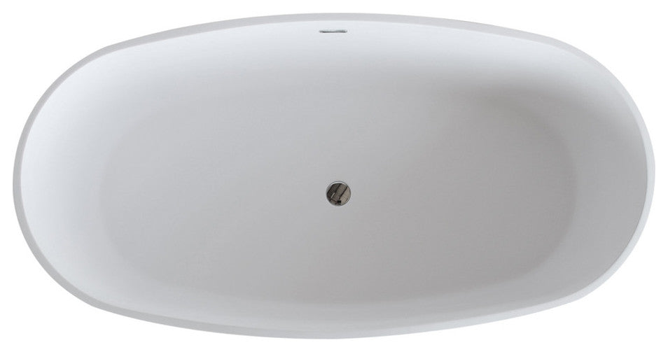 ANZZI Bellentin 5.1-ft Solid Surface Freestanding Tub, Matte White