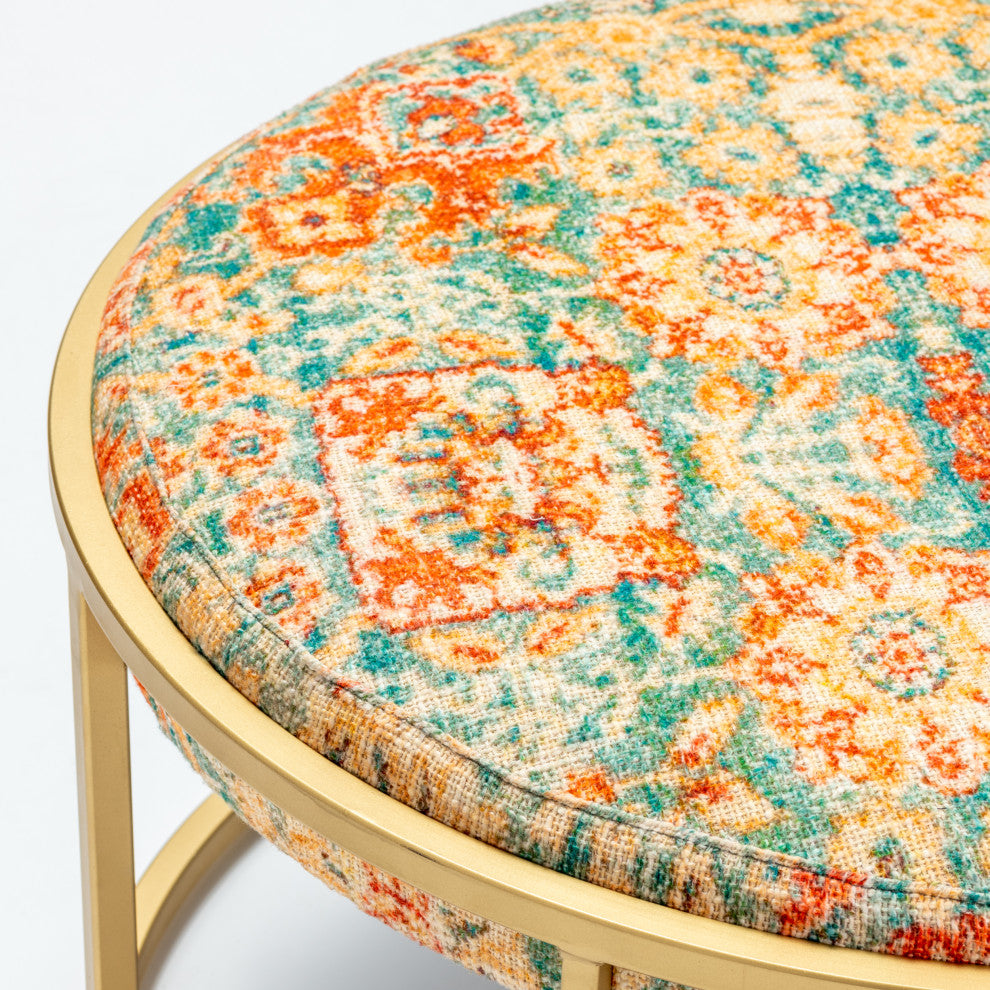Melinda Printed Round Ottoman