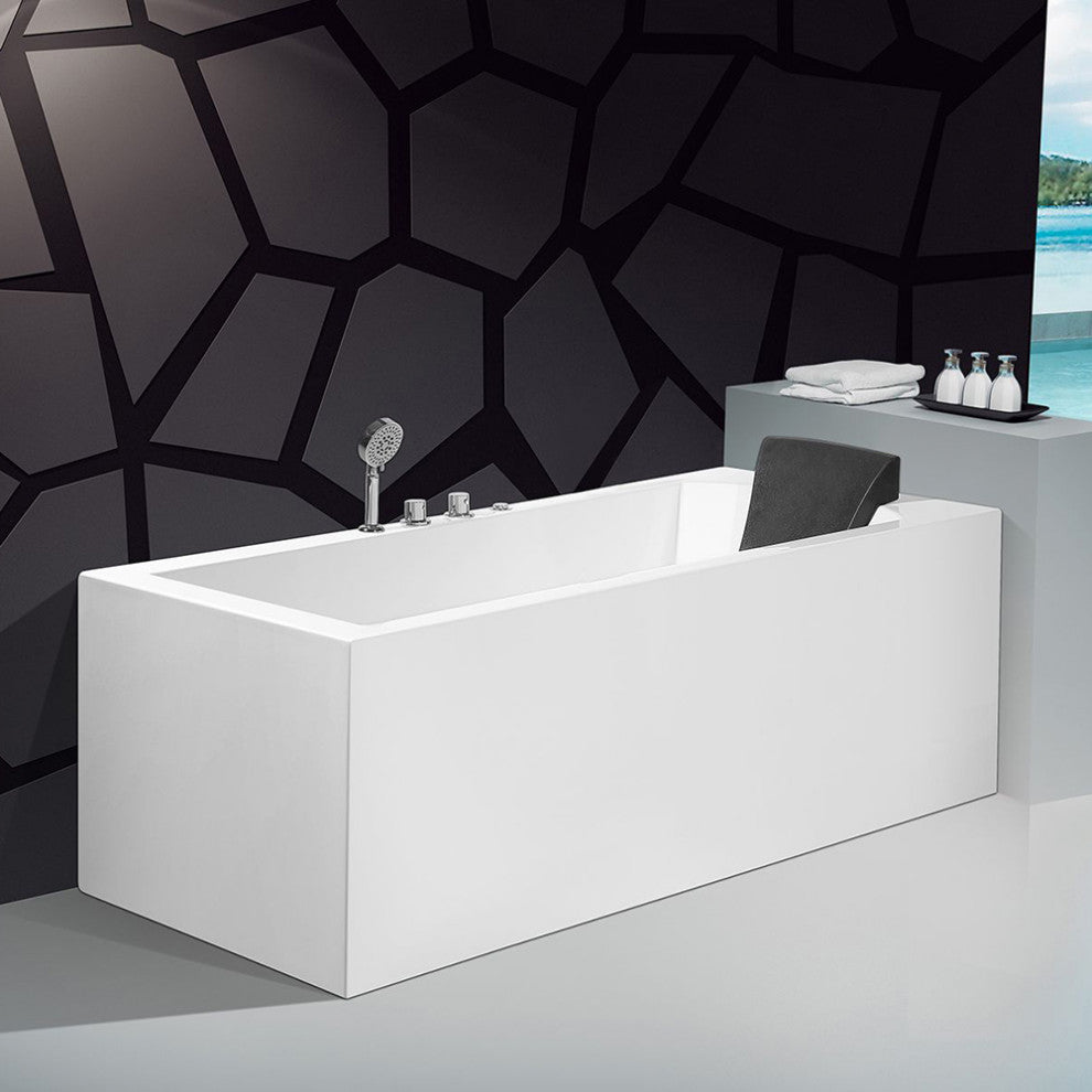 ARIEL Platinum 70" Left Drain Rectangular Alcove Whirlpool Bathtub