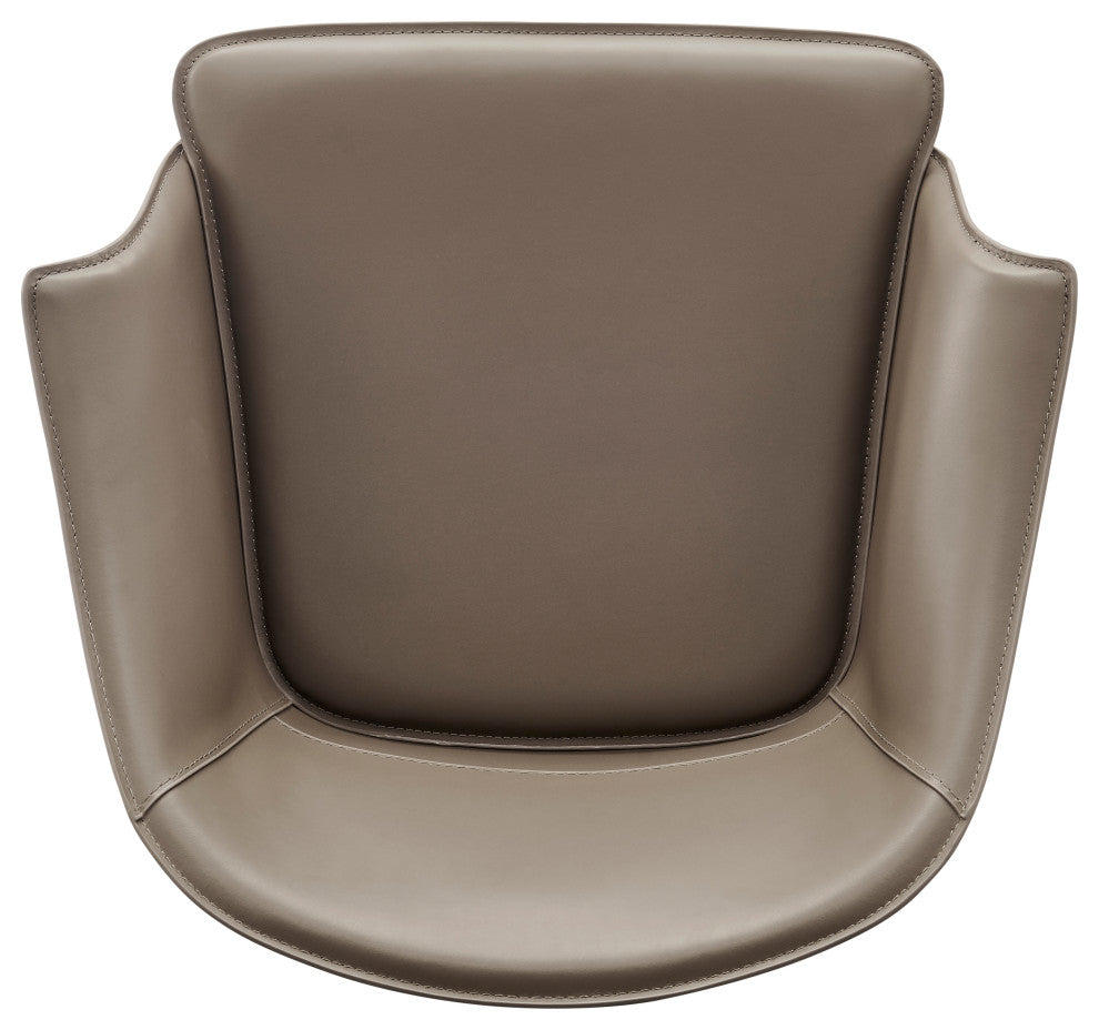 Callie Recycled Leather Dining Arm Chair, Light Mocha