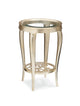 Just For You, Round Glass Top Side Table With Floral Motif