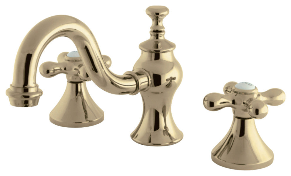 Kingston Brass Widespread Bathroom Faucet With Brass Pop-Up, Polished Brass