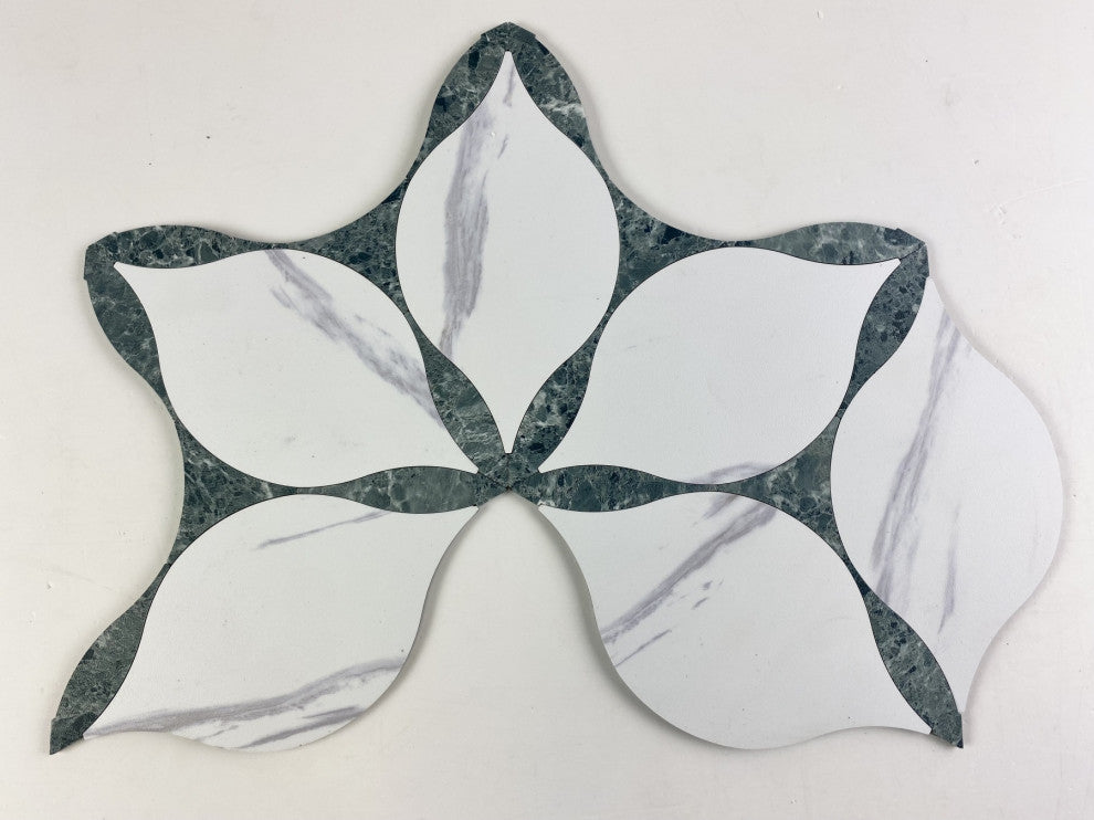 Calacatta & Blue Marble 10.375 in. x 13.625 in. x 0.125 in. Vinyl Peel and Stick