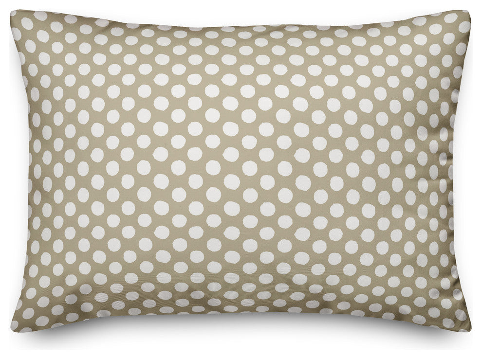 Tan Polka Dots Throw Pillow
