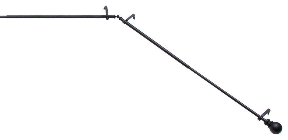 KenneyÂ® Bryce 3/4" Decorative Bay Window Curtain Rod, Black