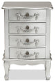 Callen Classic and Traditional Brushed Silver Finished Wood 4-Drawer Nightstand
