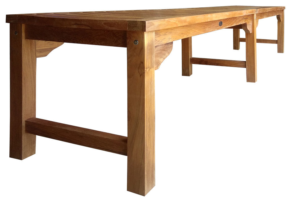 Teak Wood Santa Monica Backless Bench, 8''