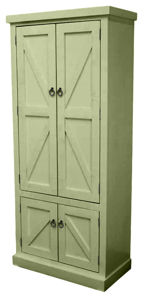 Rustic Kitchen Pantry Cabinet, Summer Sage