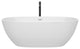Juno Freestanding Bathtub, Shiny White Trim, 67", Faucet in Matte Black