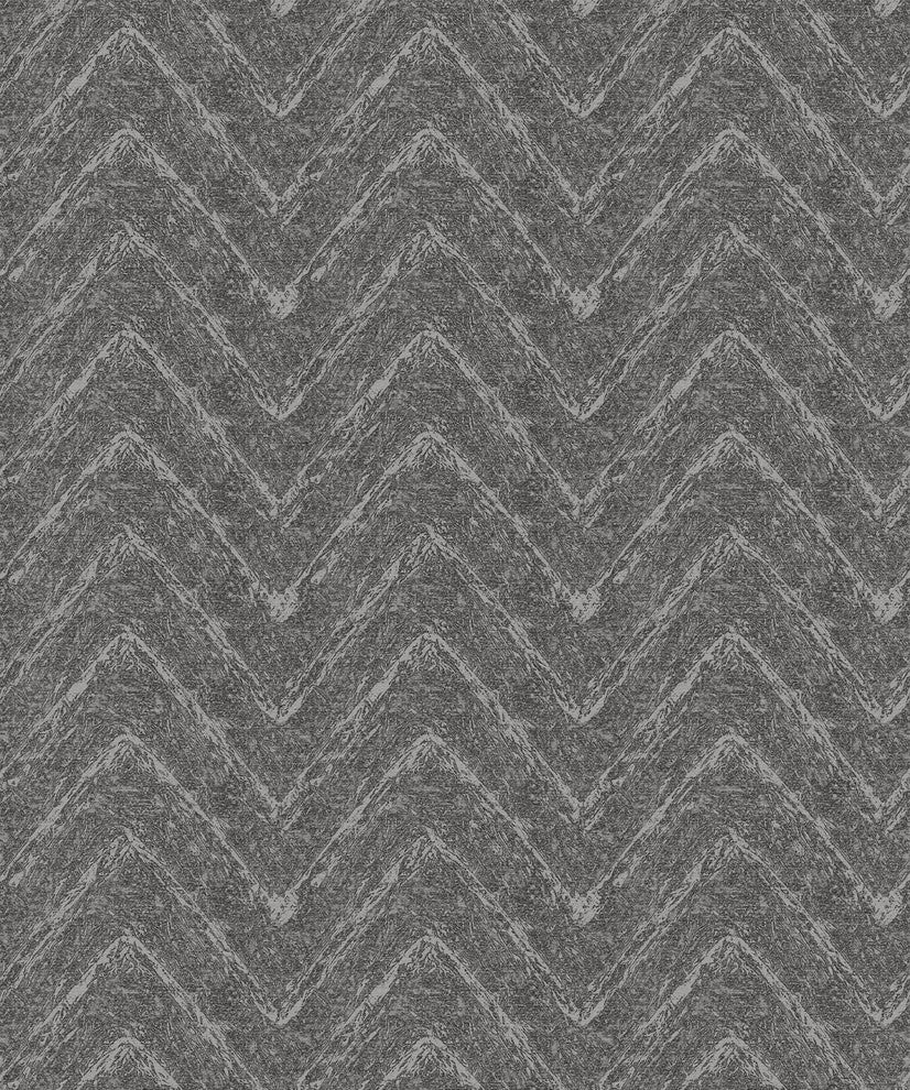 Natural Faux 2, Geometric Stone Wood Rustic Wallpaper, Gray, Roll, 21"x33''