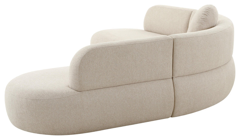 Broohah Beige Micro-Herringbone Sectional