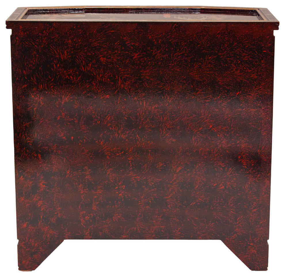 Red Lacquer Slant Sideboard Landscape