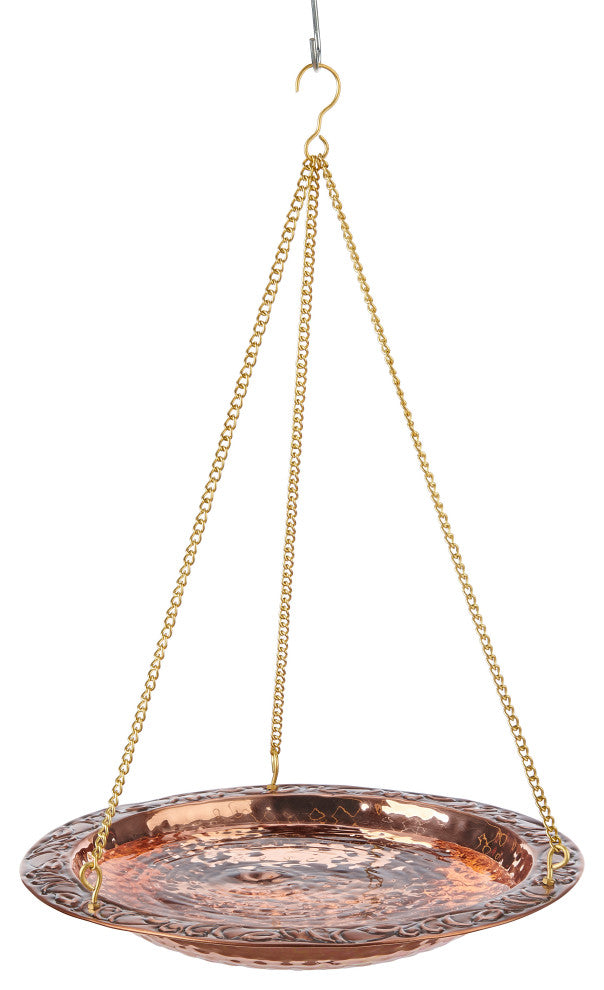 Pure Copper 18" Hanging Bird Bath By Good Directions