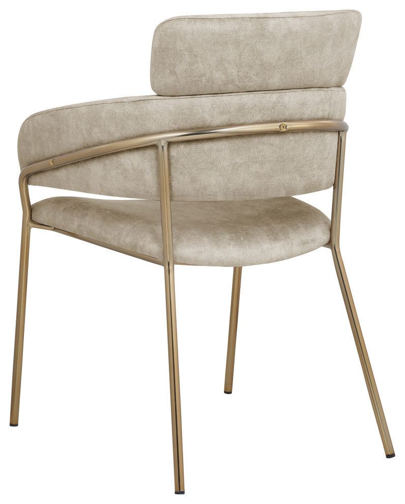 Yara Upholstered Dining Chair (Set of 2), Stone, Velvet