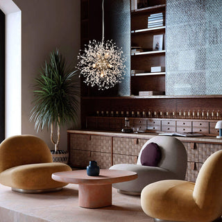 Liria 8-Light Brushed Silver-ish Champagne Beads Firework Chandelier