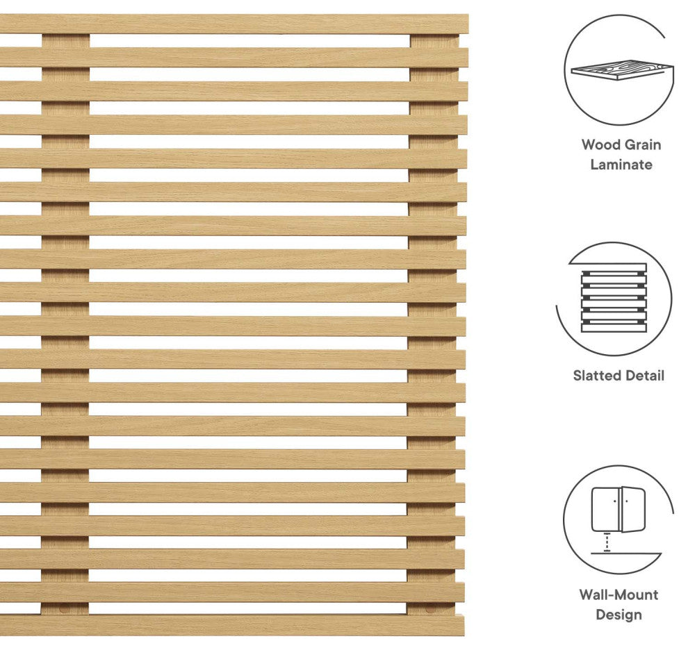 Render Wall Mount Twin Headboard, Oak
