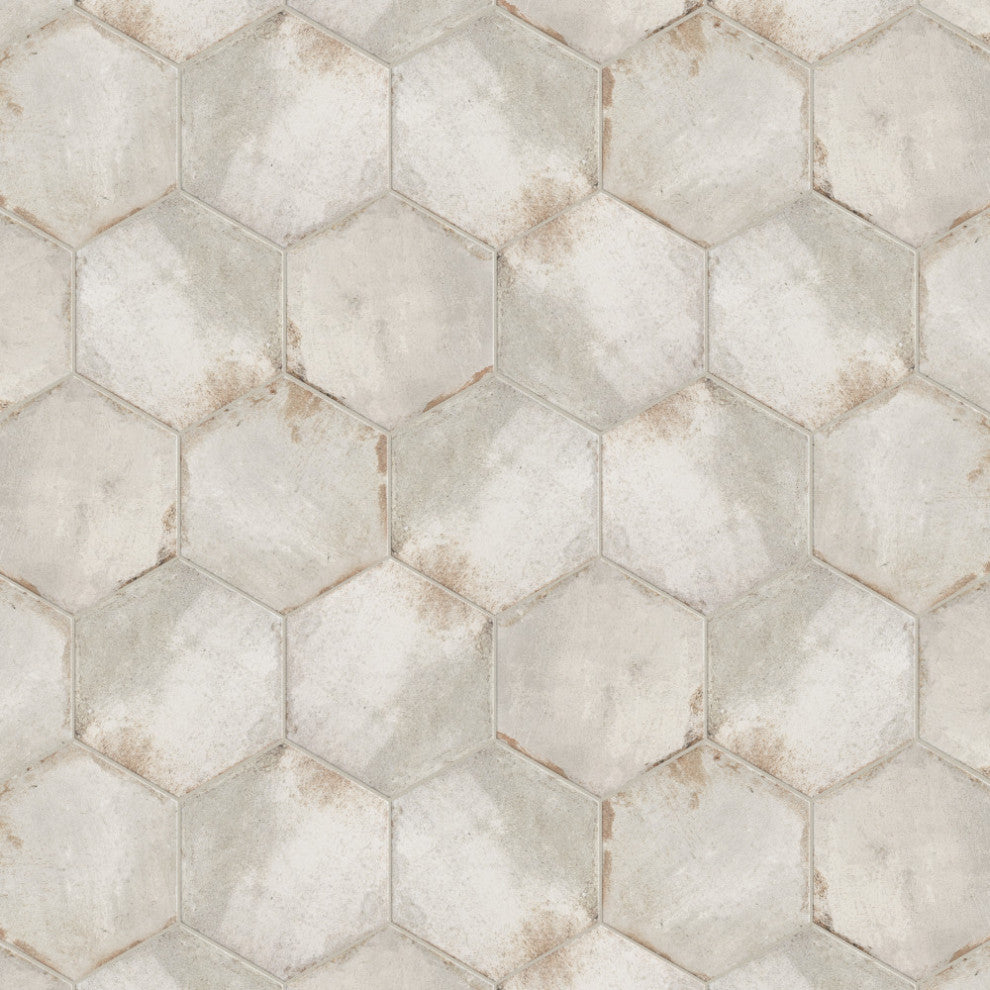 D'Anticatto Hex Bianco Porcelain Floor and Wall Tile