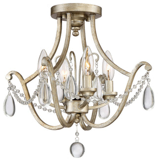 Regent 4-Light Semi-Flush Mount, Vintage Gold