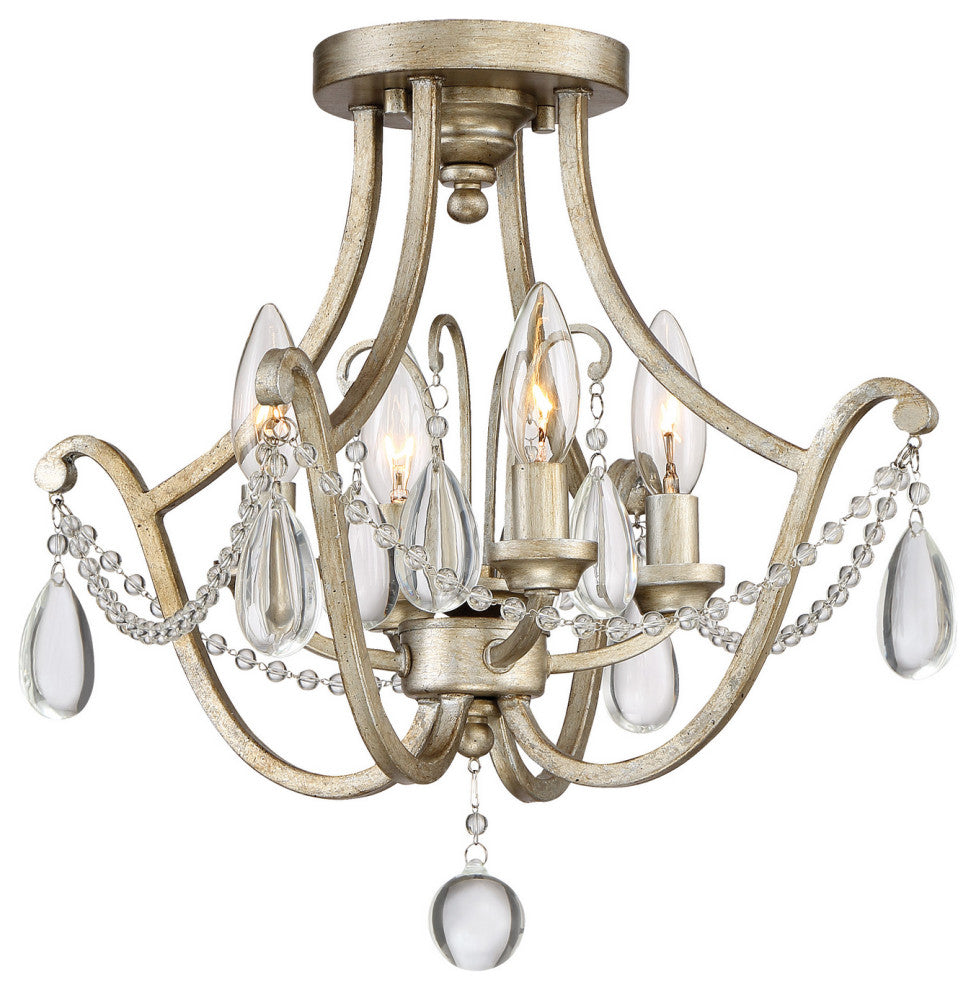 Regent 4-Light Semi-Flush Mount, Vintage Gold