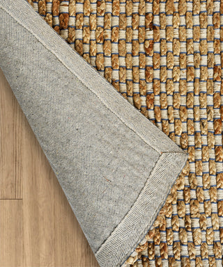 Indigo Stitching Organic Jute Area Rug, 5'x7'9"