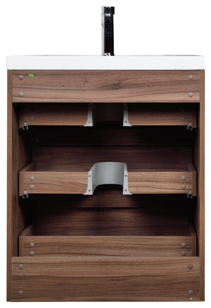 Edison 30" Single Bathroom Vanity Set, Walnut