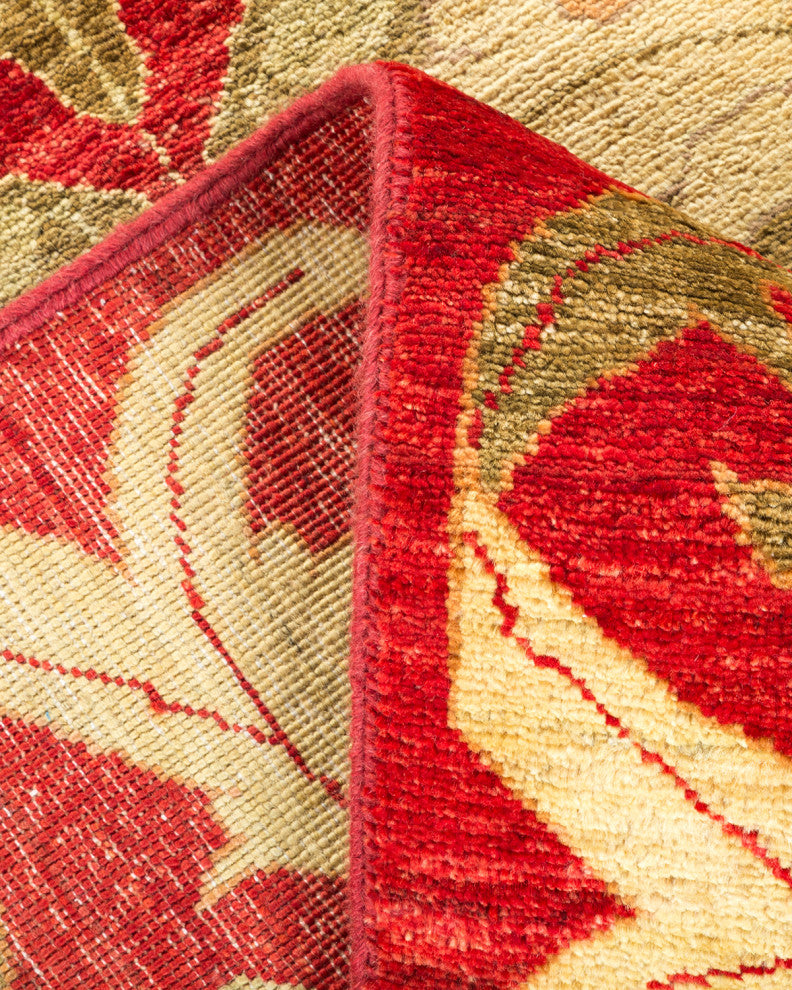 Arts and Crafts, One-of-a-Kind Hand-Knotted Area Rug Red, 5'10"x9'1"
