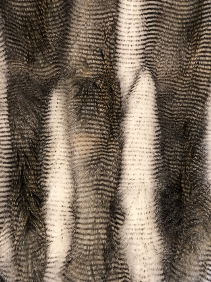 Plutus Gray, Beige and Gold Handmade Luxury Throw