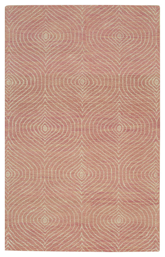 Hand-Tufted Wool Pink Contemporary Spring 2020 Rug, 5'x8'