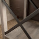 18" Farmhouse Metal "X" Accent Side Table, Gray Wash