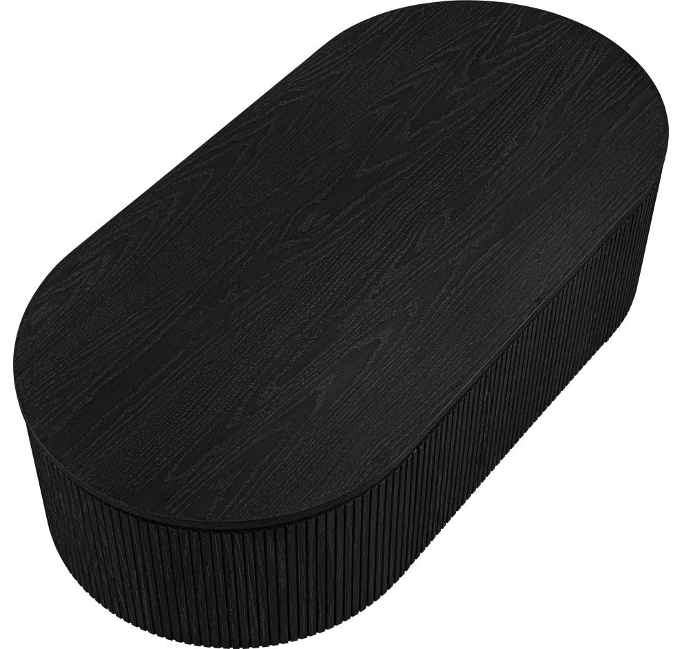 Moana Wood Storage Coffee Table, Black, 52" W X 26" D