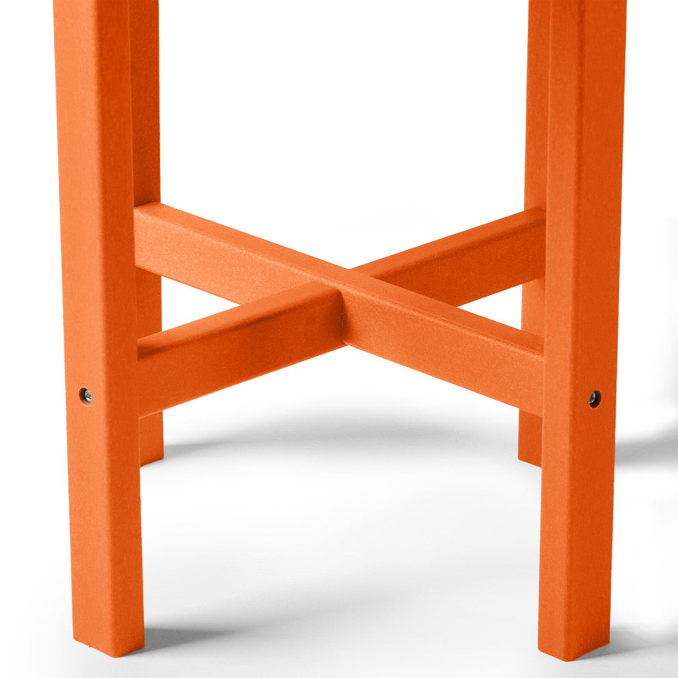Adirondack Round Outdoor Side Table, Orange