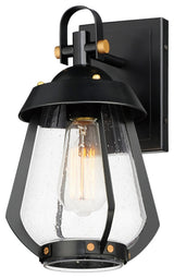 Maxim 30620 Mariner 13" Tall Wall Sconce - Black / Antique Brass
