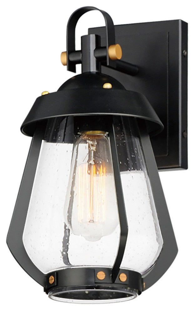 Maxim 30620 Mariner 13" Tall Wall Sconce - Black / Antique Brass