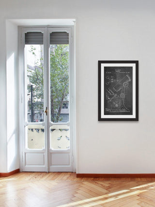 "Microscope 1886 Chalk" Framed Painting Print
