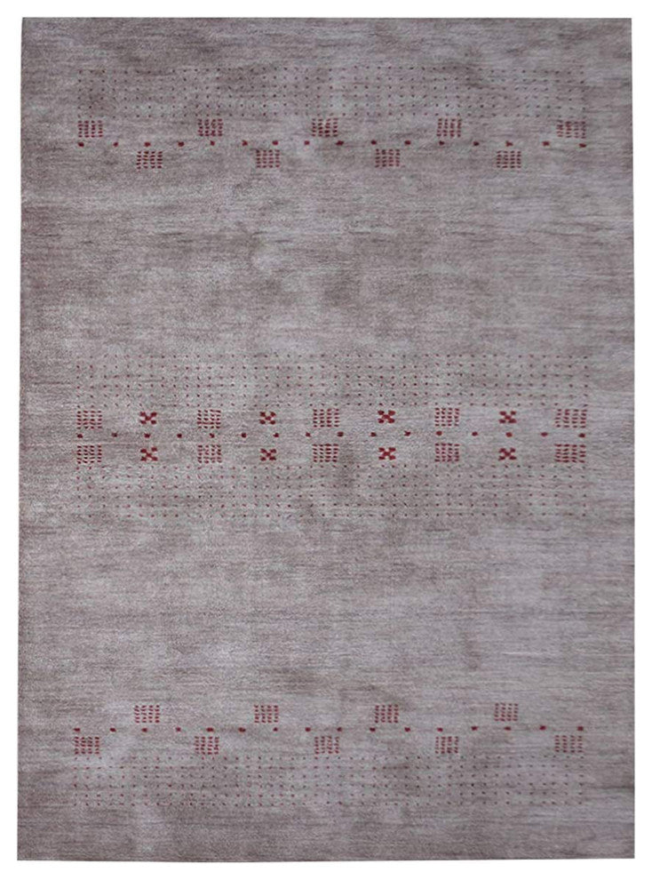 HAND KNOTTED LOOM WOOL ECO-FRIENDLY AREA RUGS  - Light Brown,Contemporary