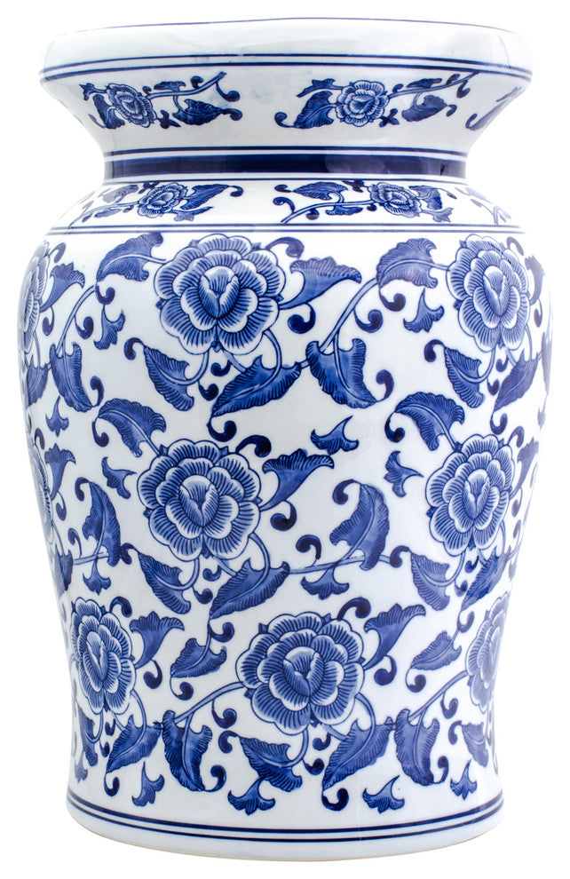 Claybarn Blue Garden Begonia Podium Stool