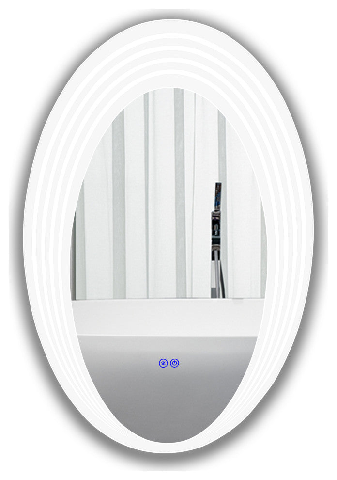 Luminosity Back Lit Oval Touchscreen Led Mirror 36" Height